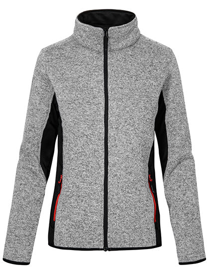 Melange-Strickfleecejacke