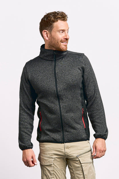 Melange-Strickfleecejacke 