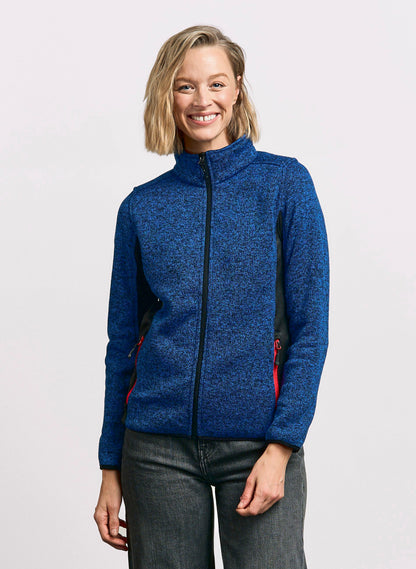 Melange-Strickfleecejacke 